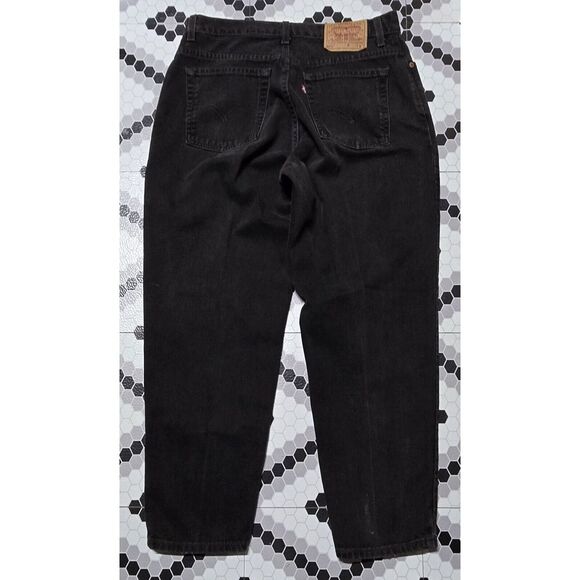 VINTAGE 2000 LEVIS 550 WOMENS JEANS SZ 14 R (32×28) RELAXED FIT TAPERED BLACK - Picture 6 of 16